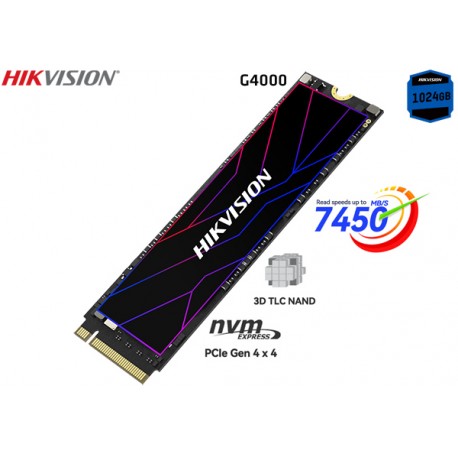 1024GB M.2 PCIe SSD HIKVISION G4000 (HS-SSD-G4000 1024G) (7450 MB/s READ/6600 MB WRITE)