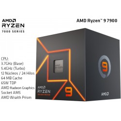 AMD RYZEN 9 7900 3.7GHz (5.4GHz TURBO) TWELVE CORE (TDP 65W) (AM5)