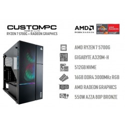 CUSTOMPC (AMD Ryzen 7 5700G): 16GB, 512GB NVME, RADEON™ GRAPHICS 2000MHz