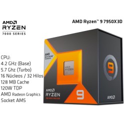 AMD RYZEN 9 7950X3D 4.2GHz (5.7GHz TURBO) SIXTEEN CORE (TDP 120W) (AM5)