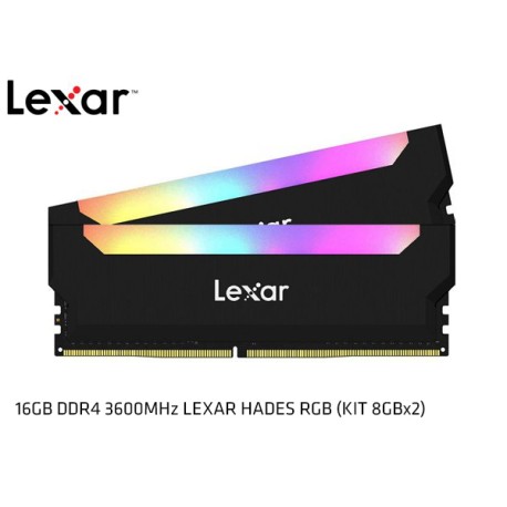 Mémoire RAM Lexar Mémoire RAM Hades RGB LD4BU016G-R3600ADLH 32Go (2x16Go)  DDR4 3600MHz Noir