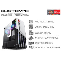 CUSTOMPC (AMD RYZEN 5 5600G): 16GB, 500GB M.2 NVMe, RADEON GRAPHICS