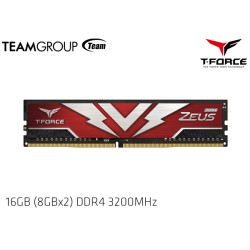 16GB (8GBx2) DDR4 3200MHZ TEAMGROUP T-FORCE ZEUS (RED) TTZD416G3200HC16FDC01