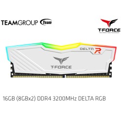 16GB (8GBx2) DDR4 3200MHZ TEAMGROUP T-FORCE DELTA R RGB (WHITE) TF4D416G3200HC16CDC01