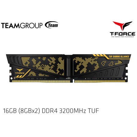16GB (8GBx2) DDR4 3200MHZ TEAMGROUP T-FORCE VULKAN TUF (YELLOW) TLTYD416G3200HC16FDC01