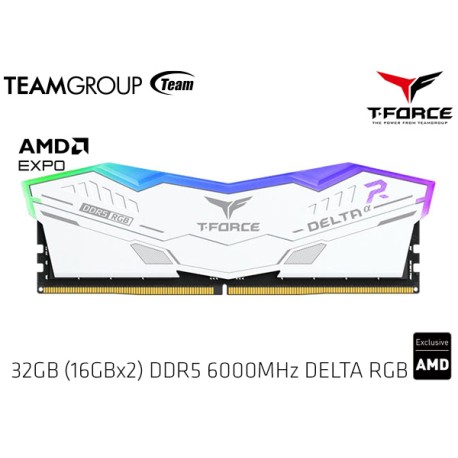 32GB (16GBx2) DDR5 6000MHZ TEAMGROUP T-FORCE DELTA RGB (AMD EXPO) FF8D532G6000HC38ADC01