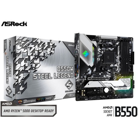 M.B. ASROCK B550M STEEL LEGEND (AM4) DDR4 (RYZEN 3000/4000/5000)
