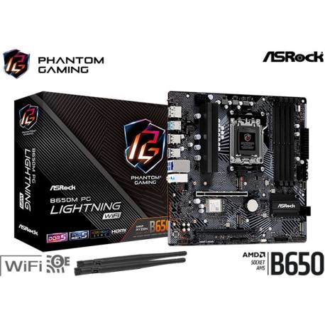 M.B. ASROCK B650M PG LIGHTNING WIFI (AM5) DDR5 (RYZEN 7000)
