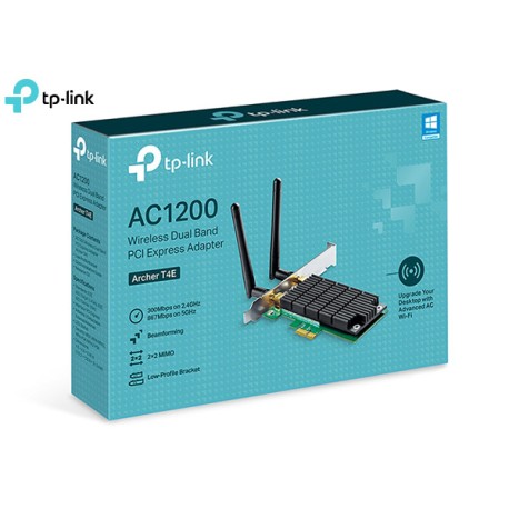 ADAPTADOR DE RED WIFI TP-LINK ARCHER T4E AC1200 WIFI 5/2.4GHz DUAL BAND (PCIE1X)