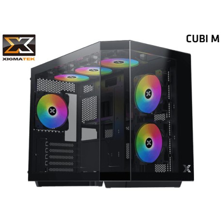 GABINETE XIGMATEK CUBI M (MATX) TG (6xFAN 120MM ARGB)