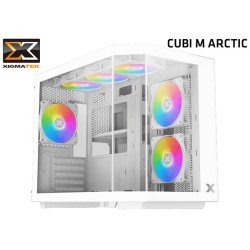 GABINETE XIGMATEK CUBI M ARCTIC (MATX) TG (6x120MM FAN ARGB)