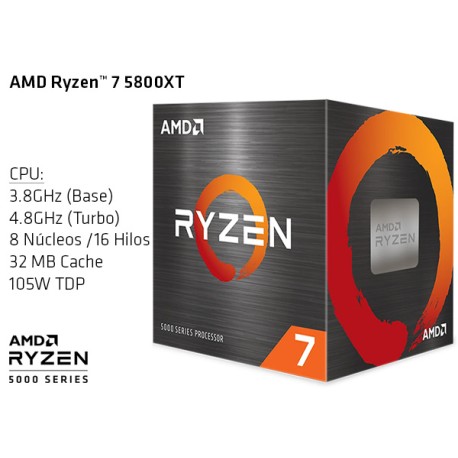 AMD RYZEN 7 5800XT 3.8GHz (4.8GHz TURBO) OCTA CORE (TDP 105W) (AM4)