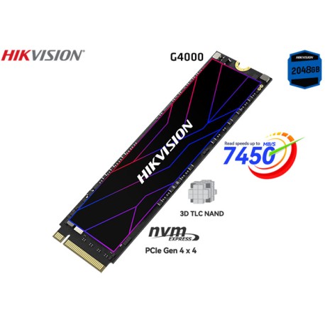 2048GB M.2 PCIe SSD HIKVISION G4000 (HS-SSD-G4000 2048G) (7450 MB/s READ/6600 MB WRITE)