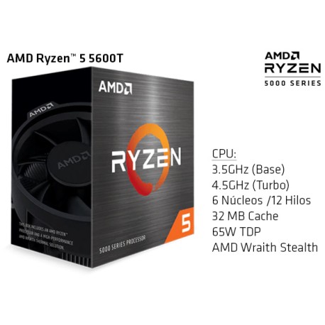 AMD RYZEN 5 5600T 3.5GHz (4.5GHz TURBO) SIX CORE (TDP 65W) (AM4)