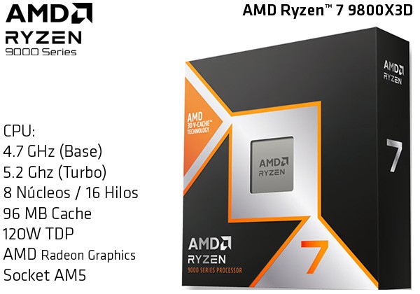 AMD Ryzen 7 9800X3D (100-100001084WOF)