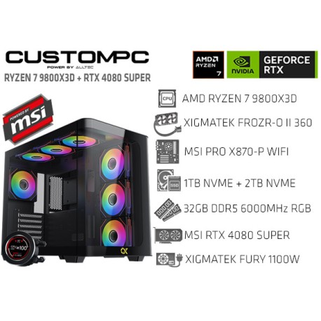 CUSTOMPC (AMD RYZEN 7 9800X3D): 32GB, 3TB NVME, RTX 4080 SUPER 16G