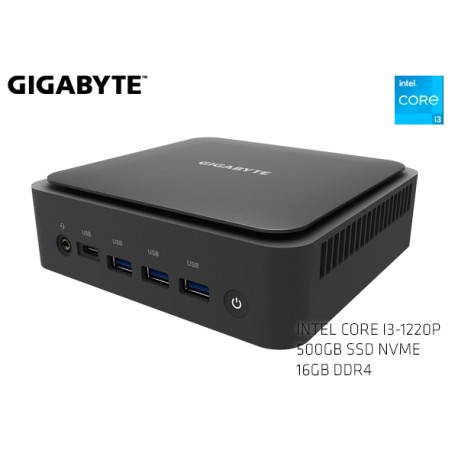 MINIPC GIGABYTE BRIX I3-1220P, 500GB M.2 NVME, 16GB DDR4