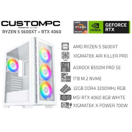 CUSTOMPC (AMD RYZEN 5 5600XT): 32GB, 1TB NVMe, RTX 4060