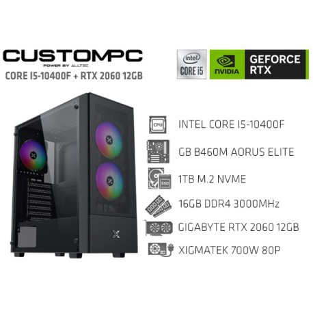 CUSTOMPC (INTEL CORE I5-10400F): 16GB, 1TB M2 NVME, RTX 2060 12GB