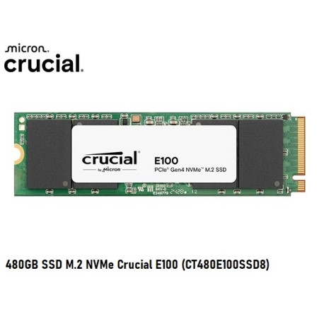 480GB M.2 SSD NVMe PCIE GEN4 X4 CRUCIAL E100 (CT480E100SSD8C) (4.500MB LECTURA/2.500MB ESCRITURA)