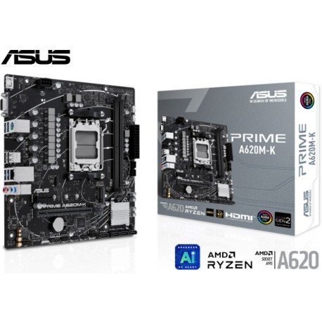 M.B. ASUS PRIME A620M-K (AM5) DDR5 (RYZEN 7000/8000/9000)
