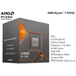 AMD RYZEN 7 8700G 4.2GHz (5.1GHz TURBO) OCTA CORE (TDP 65W) (AM5) AMD RADEON 780M GRAPHICS