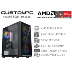 CUSTOMPC (AMD RYZEN 5 5500): 16GB, 500GB NVME, RADEON RX 7600