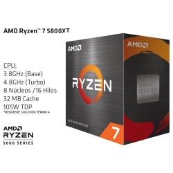 AMD RYZEN 7 5800XT 3.8GHz (4.8GHz TURBO) OCTA CORE (TDP 105W) (AM4)