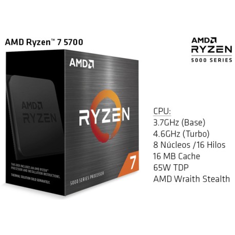 AMD RYZEN 7 5700 3.7GHz (4.6GHz TURBO) OCTA CORE (TDP 65W) (AM5)