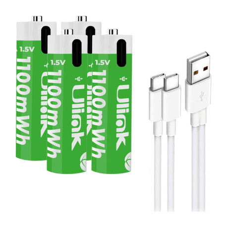 ULINK PILAS 4xAAA RECARGABLES USB C 1100mWh