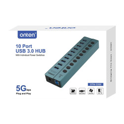 ONTEN HUB 10 PUERTOS USB 3.0 C/SWITCH