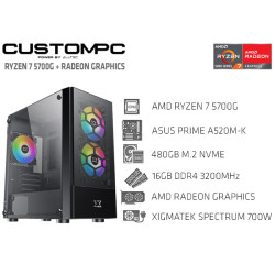 CUSTOMPC (AMD RYZEN 7 5700G): 16GB, 500GB M.2 NVMe, RADEON GRAPHICS