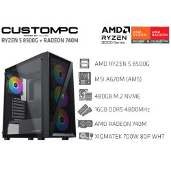 CUSTOMPC (AMD RYZEN 5 8500G): 16GB, 480GB M.2 NVMe, AMD RADEON 740M