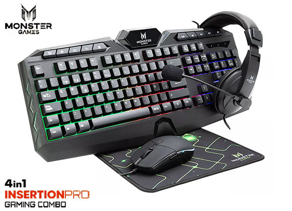PlayStation4Pro1TB スタートセット一式 MONSTER 4IN1 INSERTION PRO GAMING COMBO K4126