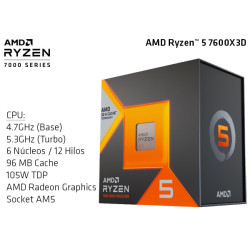 AMD RYZEN 5 7600X3D 4.7GHz (5.3GHz TURBO) SIX CORE (TDP 105W) (AM5)
