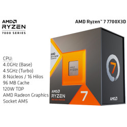 AMD RYZEN 7 7700X3D 4.0GHz (4.5GHz TURBO) OCTA CORE (TDP 120W) (AM5)