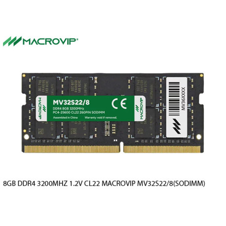 8GB DDR4 3200MHZ 1.2V CL22 MACROVIP MV32S22/8 (SODIMM)