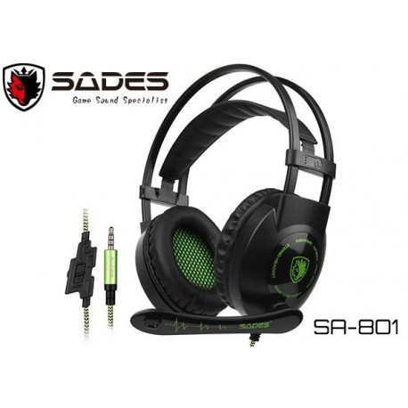 AURICULARES GAMER SADES SA-801 (3.5MM) (BLACK)