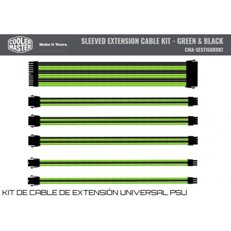 COOLER MASTER SLEEVED EXTENSION KIT (BLACK-GREEN)