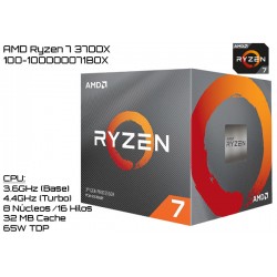 AMD RYZEN 7 3700X 3.6GHz (4.4GHz TURBO) OCTA CORE (TDP 65W) (AM4)