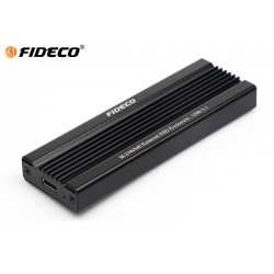 ENCLOSURE FIDECO M.2 NVME EXTERNAL SSD USB C TO USB3.1 (BLACK)