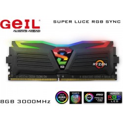 8GB DDR4 3000MHZ GEIL SUPER LUCE RGB SYNC (BLACK) AMD EDITION