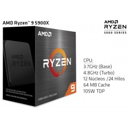 AMD RYZEN 9 5900X 3.7GHz (4.8GHz TURBO) TWELVE CORE (TDP 105W) (AM4)