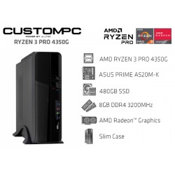 CustomPC (AMD RYZEN 3 PRO 4350G): 8GB, 480GB SSD, RADEON GRAPHICS