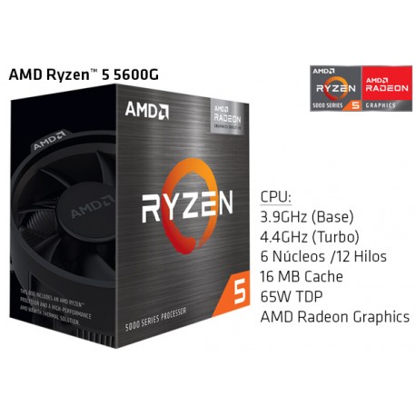 AMD RYZEN 5 5600G 3.9GHz (4.4GHz TURBO) SIX CORE + RADEON GRAPHICS 1900MHZ