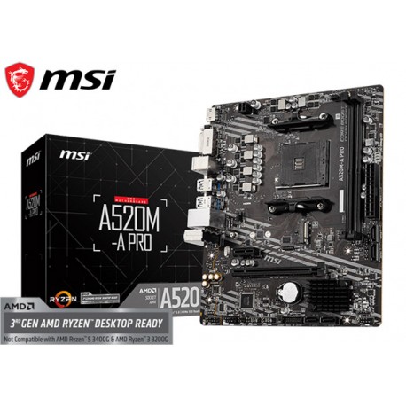 M.B. MSI A520M-A PRO (AM4) DDR4 (RYZEN)