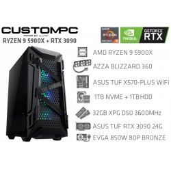 CUSTOMPC (AMD RYZEN 9 5900X): 32GB, 1TB NVME, 1TB HDD, RTX 3090 24G