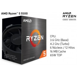 AMD RYZEN 5 5500 3.6GHz (4.2GHz TURBO) SIX CORE (TDP 65W) (AM4)